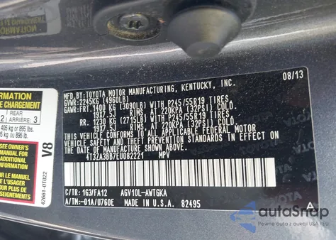 2014 Toyota Venza Le из США, поврежденный, VIN 4T3ZA3BB7EU082221